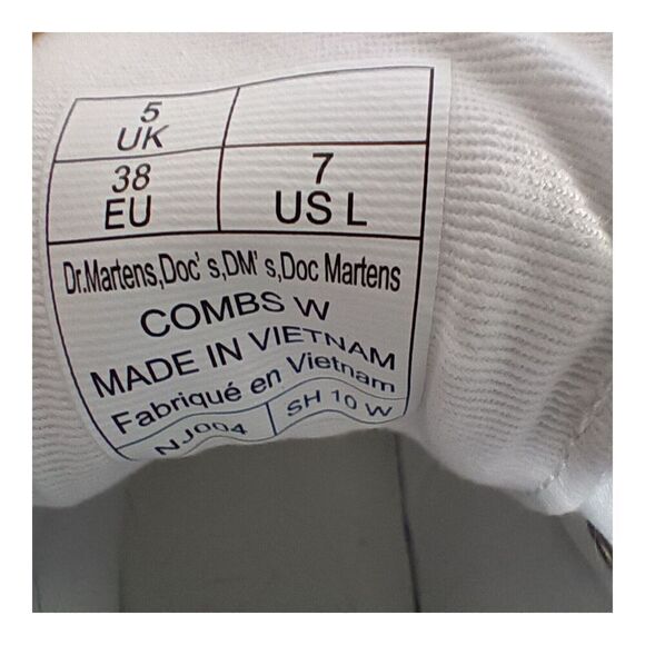 Dr. Martens Combs Boots Ankle Nylon Lace Up White Women’s 7 - Picture 11 of 12